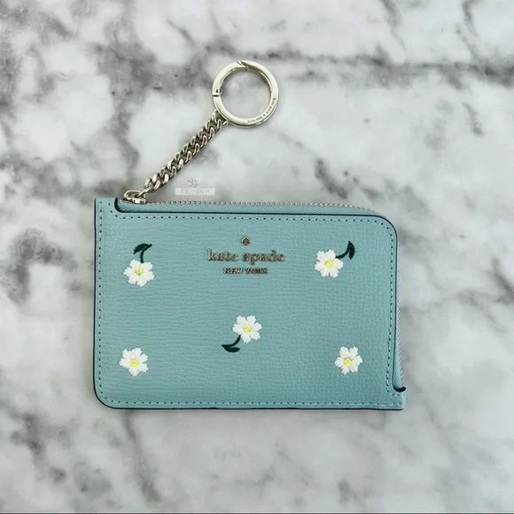 Kate Spade Remi Daisy Embroidered Chain Crossbody & L-Zip Cardholder Wallet - Picture 13 of 16